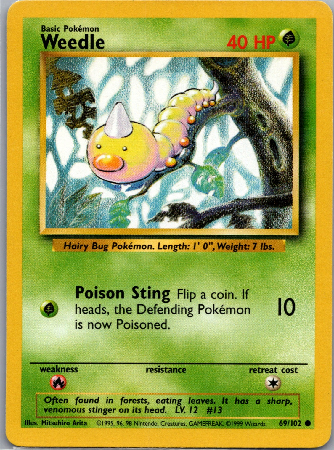 1999 Base Set  069/102 Weedle Common M79