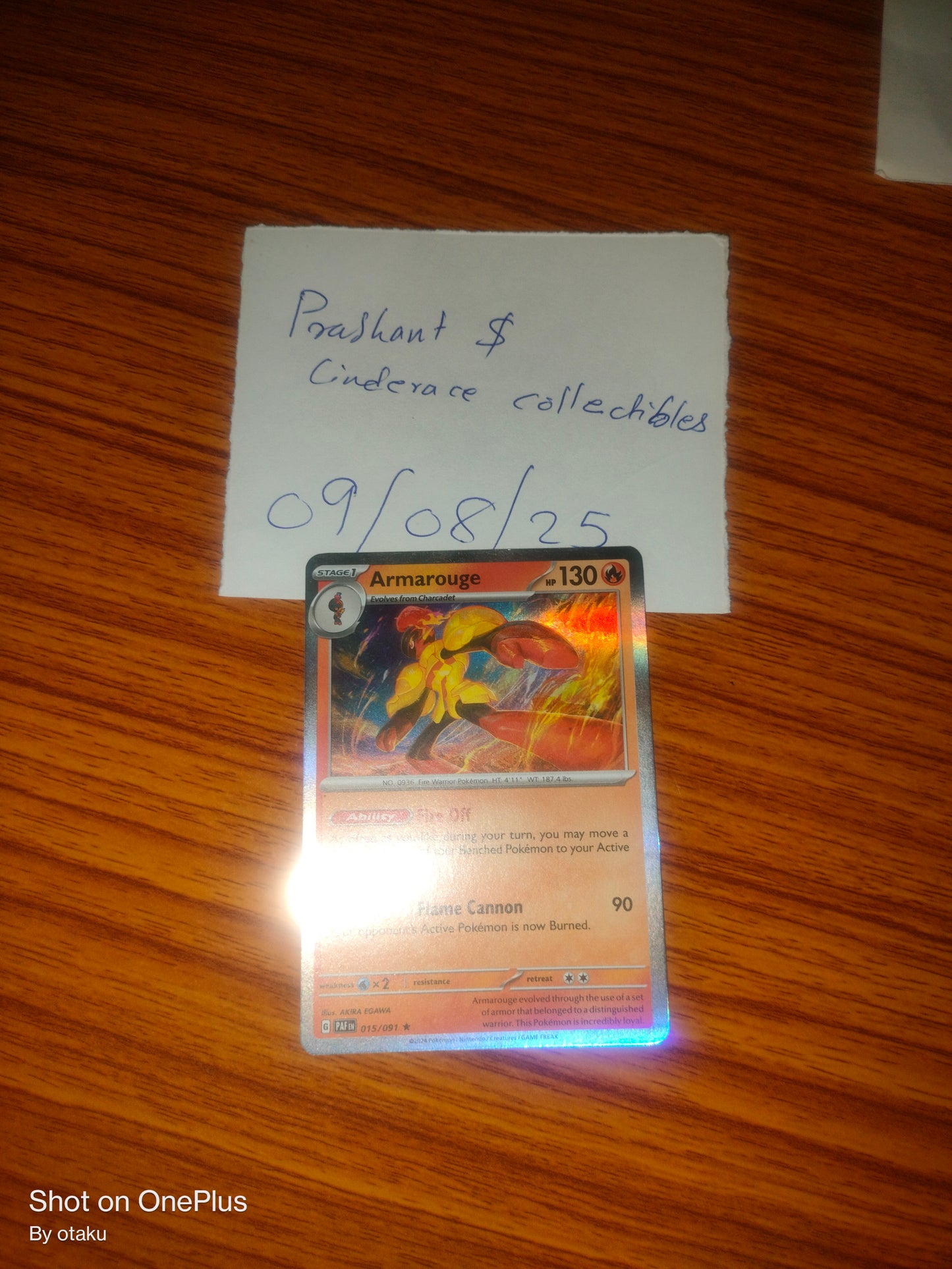 2024 Armarouge holo  - 015/091 Paldean Fates