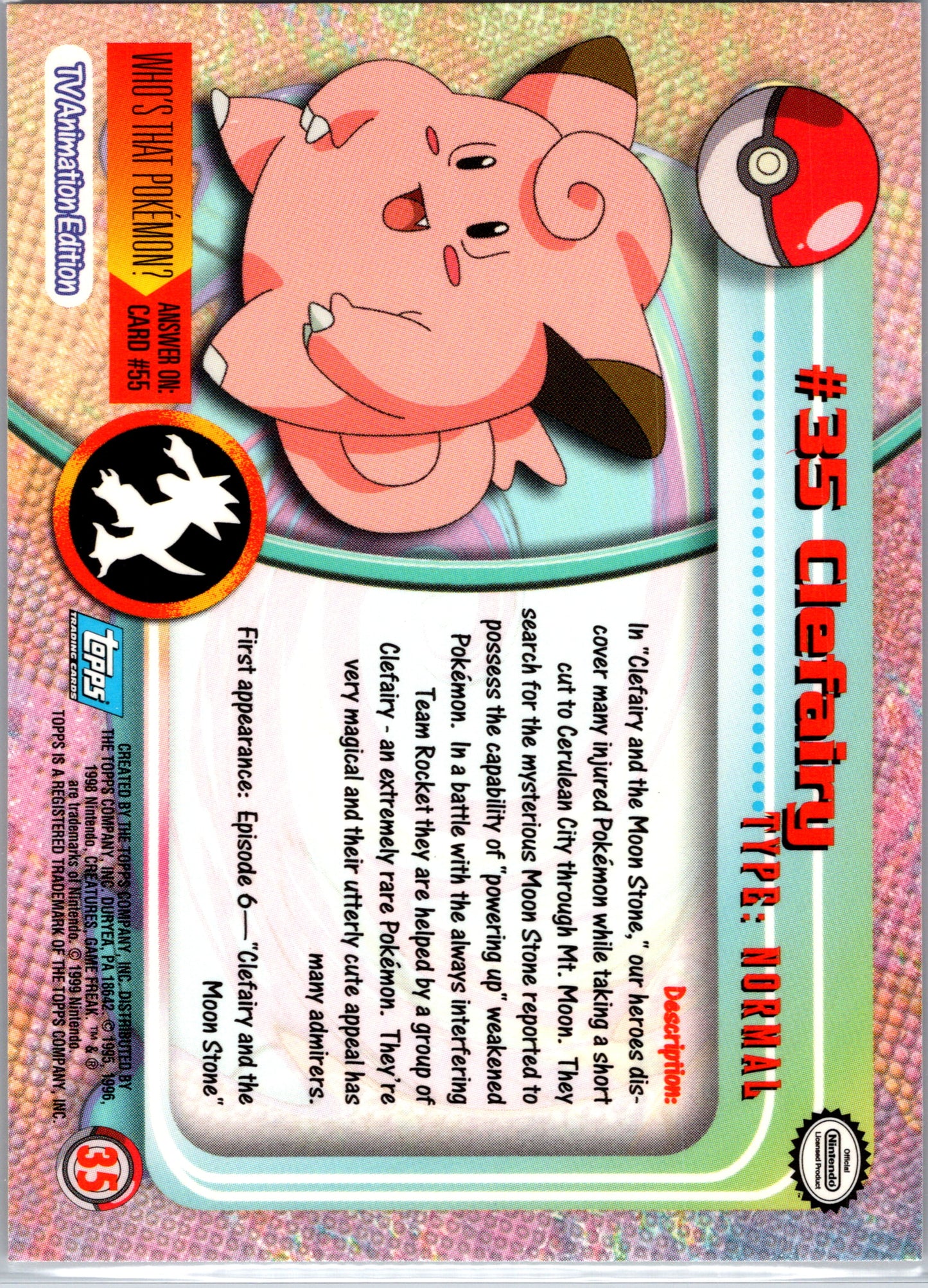 1999 Topps 35 Clefairy D35