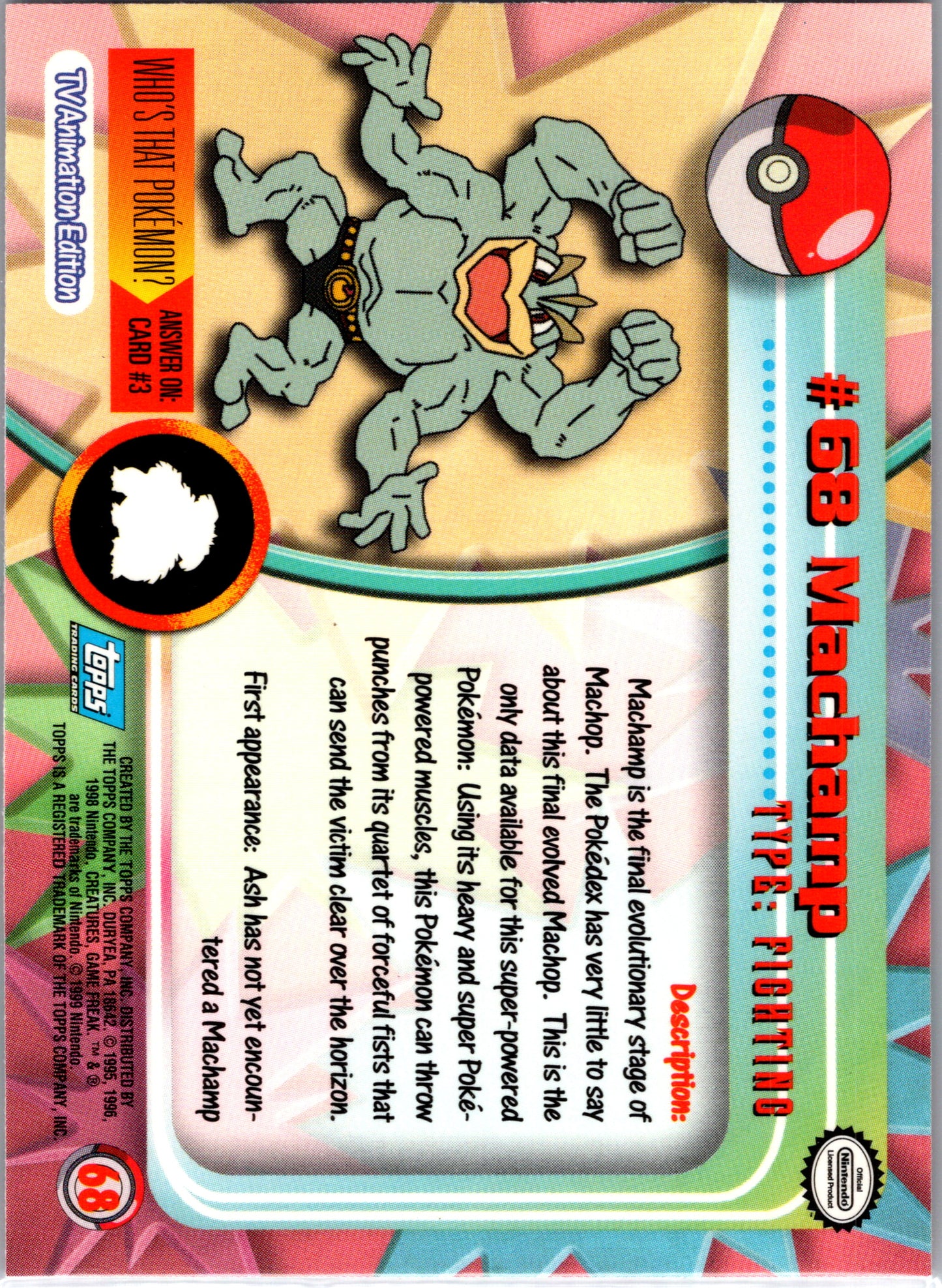 1999 Topps 68 Machamp D68