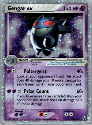 2002 Fire Red Leaf Green 108/112 Gengar ex [Swirl] HP