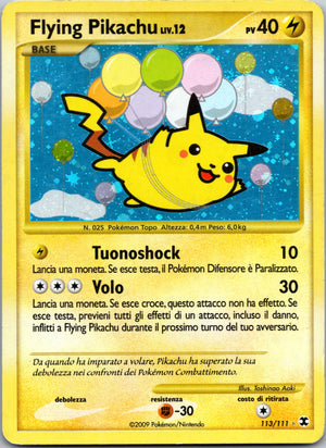 2009 Flying Pikachu 113/111 Rising Rivals (Italian) LP-