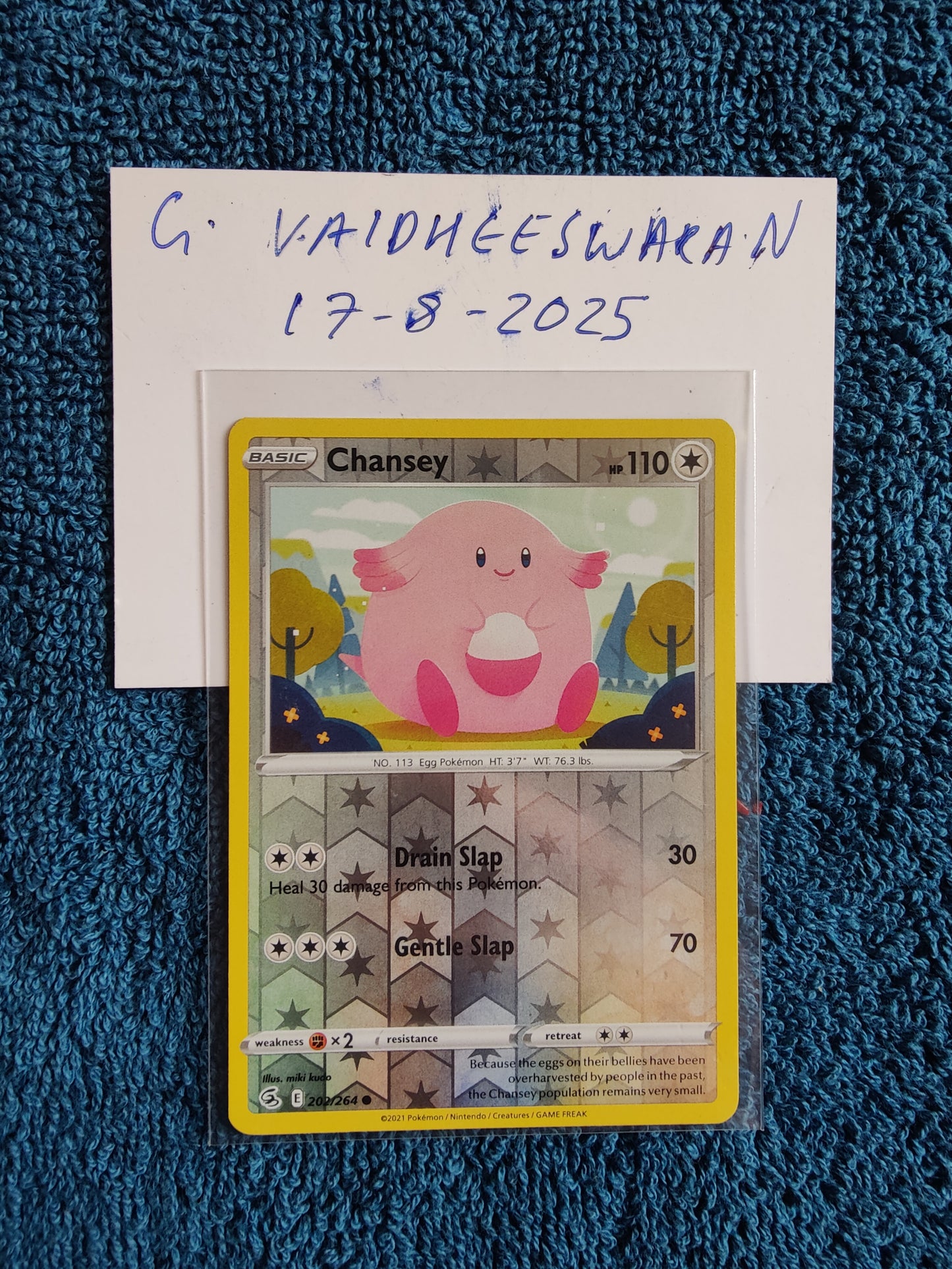 2021 Chansey [Reverse Holo] #202 Pokemon Fusion Strike [NM-]