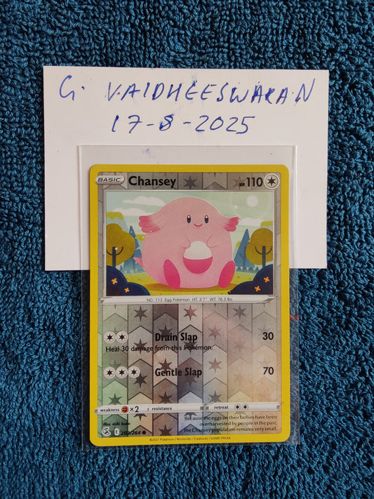 2021 Chansey [Reverse Holo] #202 Pokemon Fusion Strike [NM-]